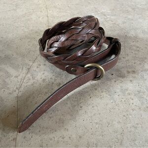JCREW 100% Leather Braided Leather Belt - Brown